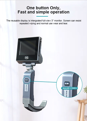 ステンレス鋼新生児のHaiyeのビデオLaryngoscope 3400mA